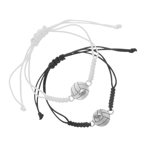 ibasenice 2 Stück Volleyball Armbänder Für Fans Verstellbares Handgelenk Armband in Schwarz Und Weiß Zartes Volleyball Motiv Sportliches Für Mädchen Und Jungen von ibasenice