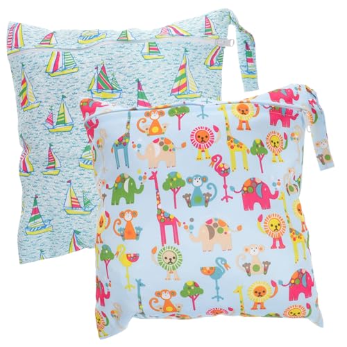 ibasenice 2 Stück wasserdichte Wickeltasche mit Reißverschluss Atmungsaktive Beutel für Nasse und Trockene Stoffwindeln Leicht Tragbar für Ausflüge und Outdoor Einsatz von ibasenice