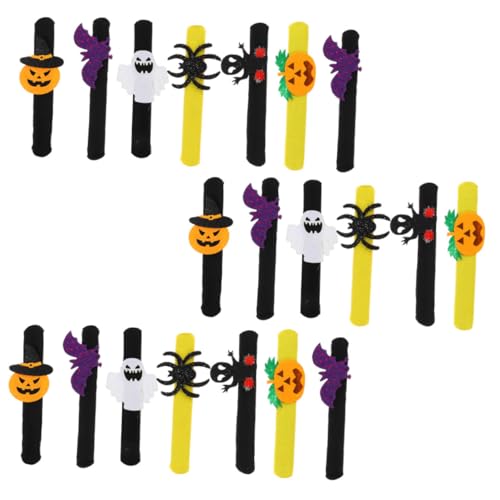 ibasenice 20 Stück Halloween Slap Armbänder Lustige Sichere Handgelenkspielzeuge für Halloween Partys und Veranstaltungen Buntes Design mit Angenehmem Tragegefühl von ibasenice