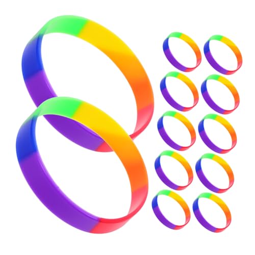 ibasenice 20 Stück Regenbogen Silikonarmbänder für Pride Bunte Armbänder für Lgbt Parade und Partybedarf Vielseitige Accessoires für Event von ibasenice