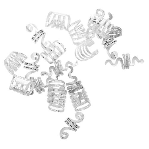 ibasenice 20 Stück Teiliges Haarschmuck für Zöpfe und Dreadlocks Silberne Metall Haarringe und Clips DIY Haarschmuck für Frauen und Männer Modische Haar Accessoires zur Individuellen von ibasenice