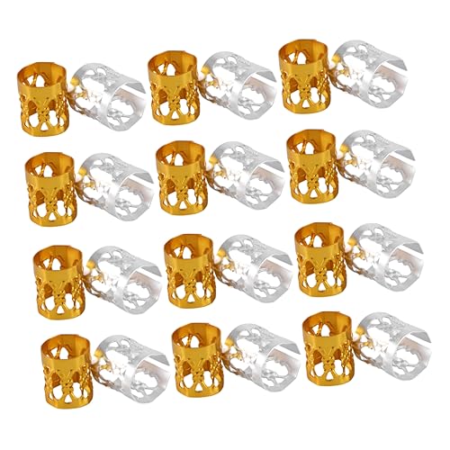 ibasenice 200 Stück Teiliges Haarschmuck aus Metall Haarringe und Dreadlock in Gold und Silber Filigrane Leichte Haarperlen für Zöpfe und Langlebige Dreadlocks Accessoires für Damen und von ibasenice