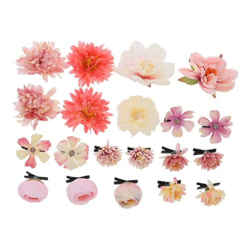 ibasenice 21 Stück Teiliges Set Blumen Haarclips für Mädchen und Frauen Seidenblumen Haaraccessoires Rosa und Lila für Besondere Anlässe von ibasenice