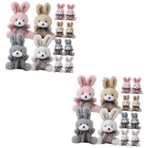 ibasenice Stk Hase Schlüsselanhänger Stofftiere Mini-kuscheltiere Stofftier Osterhase Hasenpuppe Hängende Verzierung Cartoon-schlüsselanhänger Minitiere Plüsch Hasentasche Klein Fräulein von ibasenice