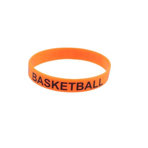 ibasenice 25 Stück Teiliges Basketball Silikon Armband mit Bedrucktem Basketball Einfarbige Wrist Straps Langlebige Bequeme Unisex Handgelenkbänder für Sport Party und Alltag von ibasenice