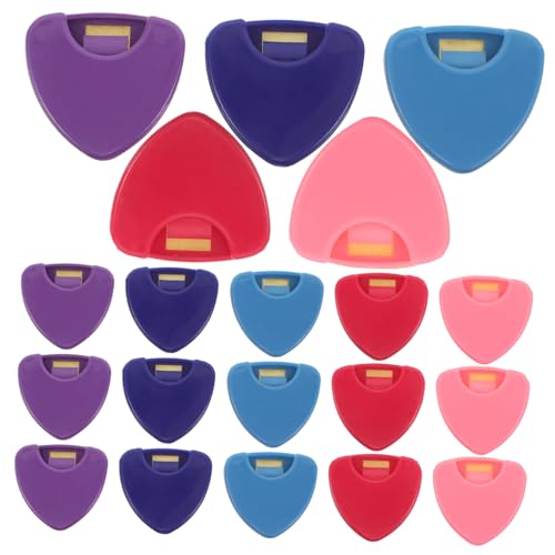 ibasenice 25 Stück Teiliges Mini Plektrum Etui aus Robustem Kunststoff Tragbarer Pick Halter Organizer für Banjo Bass Ukulele und Akustikgitarren Praktisches Dreieck Design Farben von ibasenice