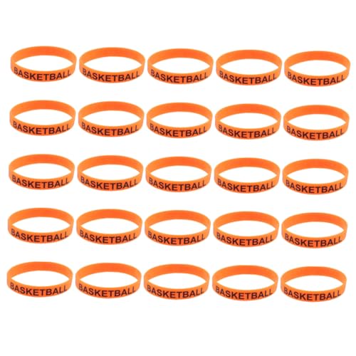 ibasenice 25 Stück Teiliges Silikon Basketball Armband mit Gedrucktem Basketball Motiv Einfarbig Komfortable Unisex als Partyzubehör und für Basketballfans von ibasenice