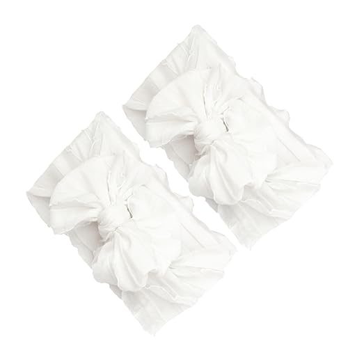 ibasenice Stirnband Für Kinder 2St Kopfschmuck für Kinder Blumen-Chiffon-Stirnbänder Stirnbänder für Kleinkinder Haargummis für Babys haarschmuck Stirnband Kopfbedeckung für Babys Weiß von ibasenice