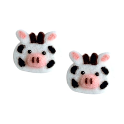 ibasenice Einzigartige Filz-kuh-haarnadel-dekorationen 2 Stück/set Accessoires Für Frauen Schickes Stirnband- Elegante Haarspangen-applikationen von ibasenice