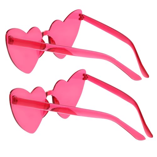 ibasenice 2stücke Randlose Herzförmige Sonnenbrille Rahmenlose Brille Für Damen Party-sonnenbrillen Lustige Brillen Trendige Sonnenbrillen Outdoor Karneval Mottoparty von ibasenice