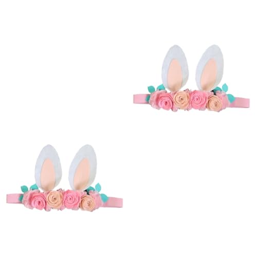 ibasenice 2St Stirnband für Kinder Blumen-Baby-Stirnband Osterkopfschmuck Ostern Kopfbedeckung baby haarband -Accessoire haarschmuck baby stirnbänder Ostern Stirnband Hase schmücken von ibasenice