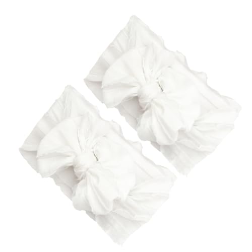 ibasenice Stirnband Für Kinder 2St baby stirnbänder Blumenstirnbänder für Babys Haarschmuck für Kleinkinder Baby-Turban Stirnband Kopfschmuck für Kinder Kopfbedeckung für Babys Weiß von ibasenice