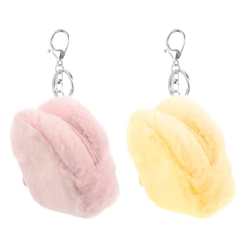 ibasenice 2stücke Kawaii Plüsch Münzbeutel Für Mädchen Mini Geldbörse Mit Schlüsselanhänger Süßes Cartoon Design Für Schlüssel Und Kopfhörer von ibasenice