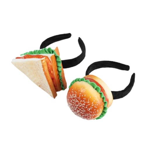 ibasenice 2stücke Lustige Hamburger Und Sandwich Haarschmuck Mini Food Kopfbedeckung Für Kostüm Und Themenpartys Bequemes Design Für Erwachsene von ibasenice