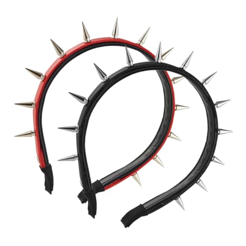 ibasenice 2stücke Stirnband Punk Stirnband Mit Nieten Rock Kopfbedeckung Dekoratives Haarband Für Frauen Und Mädchen von ibasenice
