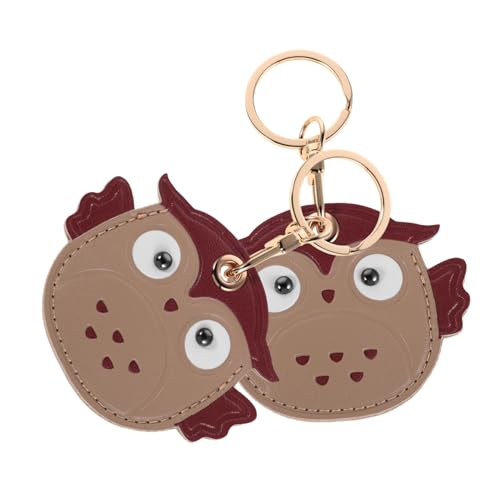 ibasenice 2stücke Süßer Eulen-schlüsselanhänger-set Cartoon-design Schlüsselanhänger Mit Pu-leder Kartenhalter Tieranhänger Für Rucksack Geldbörse Handtasche Taschenzubehör Für von ibasenice