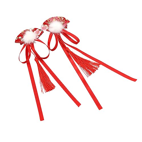 ibasenice 3 Paare Haarnadel Für Kinder Qipao Haarspangen Neues Jahr Haarspange Haarspangen Für Mädchen Quaste Haarspange Haarnadeln Rot Stoff Frau Chinesischer Stil Chinesischer von ibasenice
