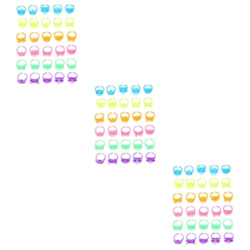 ibasenice 3 Sätze Ring Kleiner Finger Für Mädchen Kleinkinder Zubehör Kunststoff Ringe Kindergeburtstag Gastgeschenke Spielschmuck Plastik Zufällige Farbe 100 Stück * 3 von ibasenice