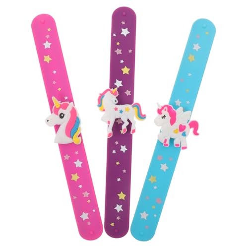 ibasenice 3 Stück Einhorn Pat Kreis Das Geschenk Handgelenkband Handkette Handgelenkbänder Partygeschenke Schnapparmband Dekoratives Slap Armband Schnapparmbänder Für Kinderspielzeug Kind von ibasenice