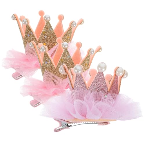 ibasenice 3stücke Krone Kopfschmuck Haarspange Für Mädchen Blumenkrone Haarnadel Elastische Kopfbedeckung Für Party Und Alltag Zufällige Farbe von ibasenice