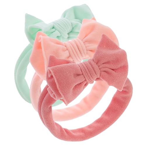 ibasenice 3 Stück Teiliges Haarbänder mit Schleifen Elastische Kopfbedeckung für Mädchen Weiche Komfortable Kopfband Accessoires für Neugeborene und Kleinkinder für Fotos und von ibasenice