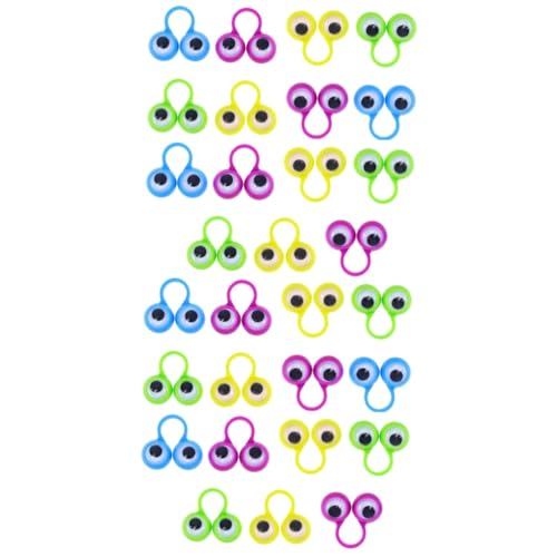 ibasenice 30stücke Teiliges Fingerpuppen Mit Großen Augen Für Spielzeug Für Kreatives Rollenspiel Puppentheater Partys Und Geschichtenerzählen Bunte Finger-ringe Sichere von ibasenice