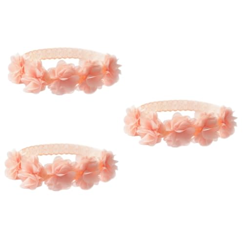 ibasenice 3St haarschmuck Haarbänder Tiara Baby-Kopfbedeckung Baby-Stirnband Koreanische Version Schleife Kleine Rosa von ibasenice