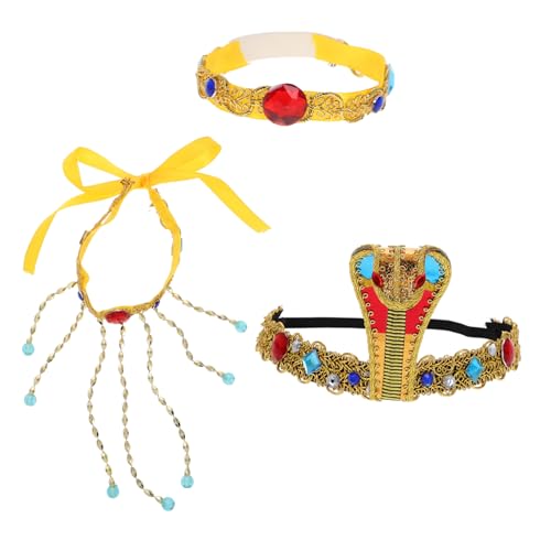 ibasenice 3stücke Teiliges Ägyptisches Kostüm Zubehör Mit Armbändern Stirnband Und Gürtel Für Frauen Cosplay Halloween Party Maskerade von ibasenice