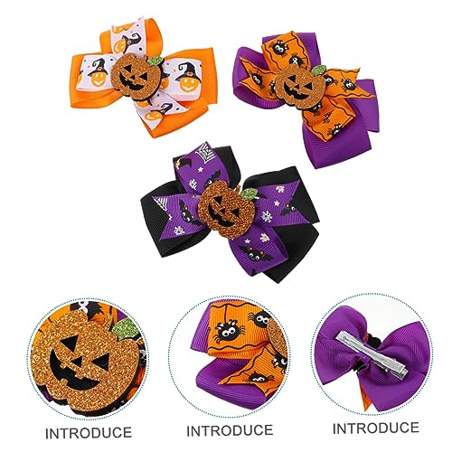 ibasenice 3stücke Teiliges Halloween Haaraccessoires Pumpkin Bowknot Haarklammern Für Junge Mädchen Dekorative Haarnadeln Mit Süßem Kürbisdesign Für Halloween-partys Und von ibasenice