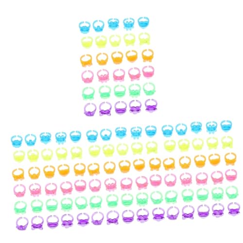 ibasenice 4 Sätze Kunststoffringe Finger Zubehör Für Mädchen Kleiner Finger Kleinkinder Schmuck Kinderschmuck Kleinkind Ringe Ring Plastik Zufällige Farbe 100 Stück * 4 von ibasenice