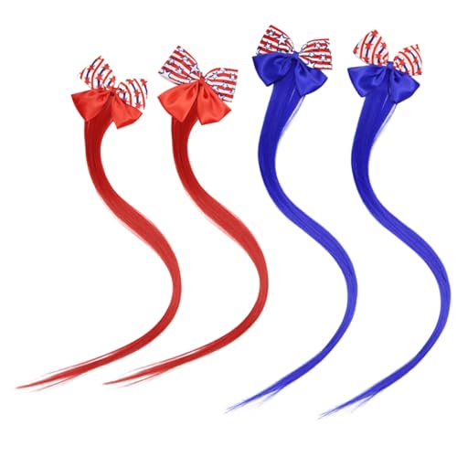 ibasenice 4stücke Haarschmuck Mit Schleife Rot Und Blau Für Unabhängigkeitstag Patriotische Haarclips Für Mädchen Für Und Partys von ibasenice