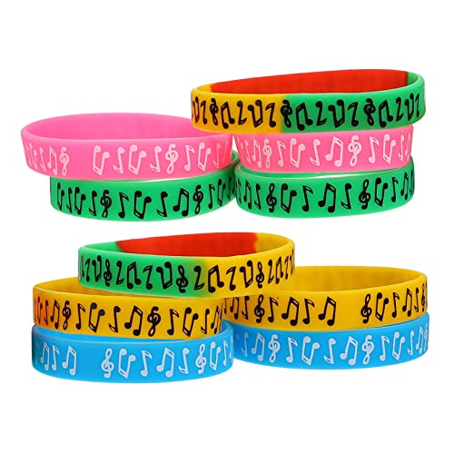 ibasenice 40 Stck Teiliges Silikonarmband Set mit Musiknoten Design Elastische Festival Armbänder für Musikfestivals und Konzerte Langlebige Bunte Silica Gel Wristbands für Damen und von ibasenice