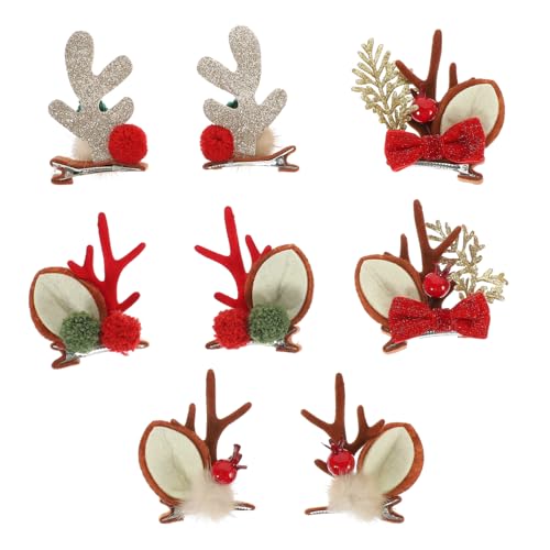 ibasenice 4paare Weihnachts-haarspangen Mit Rentiergeweih Süße Elchhörner Haarclips Für Festliche Anlässe Für Partys Und Familienfeiern Sicherer Und Ansprechendes Design von ibasenice