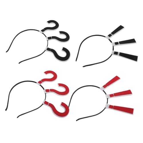 ibasenice 4stücke Fragezeichen-haarreif Übertriebene Zeichensetzung Haarband Kopfschmuck Party-accessoires Fotoautomaten-requisite Feiertage Halloween-kostüm Rutschfestes Stirnband von ibasenice