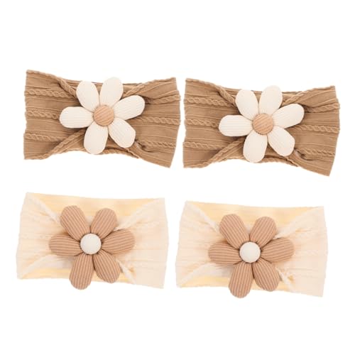 ibasenice 4stücke Stirnband Mädchen Monate Nylon Haarband Handgefertigt Blumen Stirnband Kopftücher Zubehör Für Neugeborene Junge Mädchen Kleinkinder von ibasenice