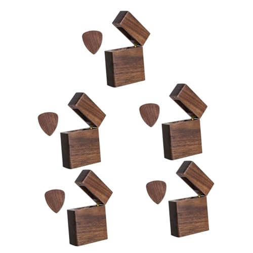 ibasenice 5 Sätze Plektrumkoffer Ukulele Bilder Gitarrenplektren mit Etui Koffer für Gitarrenplektren Plektrum aus Holz Gitarrenplektren aus Holz Elektrische Akustikgitarre von ibasenice