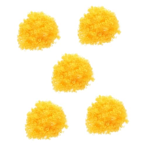 ibasenice 5stücke Gelbe Lockenperücke Für Partys Und Cosplay Spaßige Halloween-kostümperücke Für Erwachsene Leicht Und Wiederverwendbar Für Karneval Und Mottopartys von ibasenice