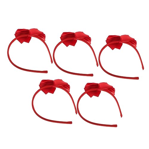 ibasenice 5st Schleife Stirnband Schleife Haarband Weihnachtsschmuck Stirnband Haarreifen Mit Schleife Für Kinder Kinderparty Fräulein Geripptes Stirnband Aus Polyester Rotes Band Krawatte von ibasenice