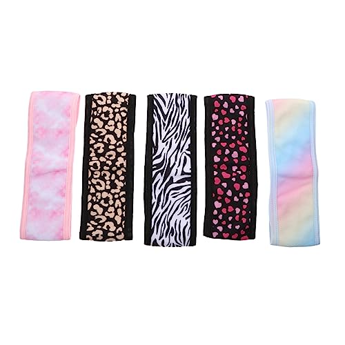 ibasenice 5 Stück Teiliges Sport Stirnband Weiche und Atmungsaktive Haarbänder für Make Up und Gesichtswäsche Rutschfestes Design für Yoga und Fitness mit Trendigen Mustern Zebra Leoparden von ibasenice