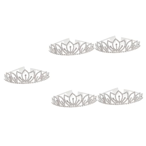 ibasenice 5 Stück Wasserdichter Kristall Haarreif mit Strasssteinen Prinzessin Tiara für Braut Blumenmädchen Festlicher Haarschmuck für Hochzeiten und Besondere Anlässe von ibasenice