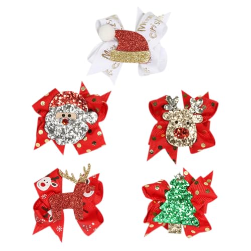 ibasenice 5St kinder haarspangen haarspange kinder Haarschmuck für Weihnachts-Haarspangen Weihnachts-Haarschmuck Weihnachtshaarspangen Weihnachtsbaum Haargummi schmücken Haarnadel von ibasenice