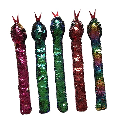 ibasenice 5stücke Pack Haltbare Schlange-slap-armbänder Lustige Kinderspielzeug-armbänder Bezaubernde Accessoires Für Junge Mädchen Zufällige Farbe von ibasenice