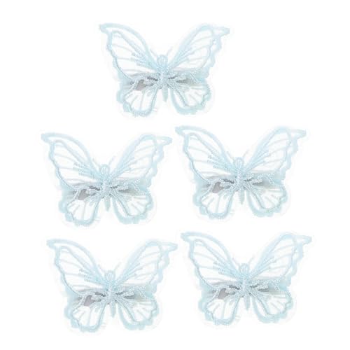 ibasenice 5stücke Schmetterlings-haarspangen Schichteffekt Doppellagig Aus Spitze Und Netz Bestickt Für Party Hochzeit Und Alltag Damen Und Mädchen von ibasenice