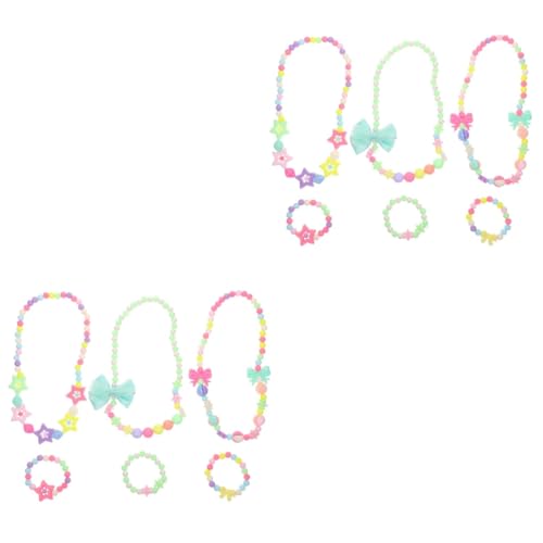 ibasenice 6 Sätze Halskette Armband-Set Fliege Armband Halskette und Armband für Kinder eine Halskette Süßigkeiten Geschenke entzückender Armbandschmuck Fliege Halskette Armband Mädchen von ibasenice