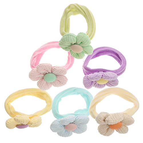 ibasenice 6 Saiten elastischer Blumen-Haargummi süße Haarsträhnen Boho-Haar-Armbänder Haarschmuck für Kinder Blumenmädchen-Haargummi Halter für Babypferdeschwänze Süss Haarseil von ibasenice