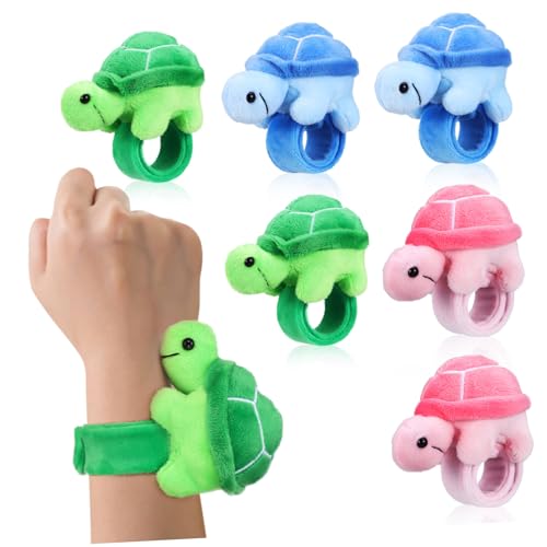 ibasenice 6 Stück Teiliges Plüsch Slap Armband mit Süßen Schildkröten Weiche Stofftier Armbänder für Bunte Kuschelige Tierarmbänder als Partygeschenke und Geburtstagsmitbringsel von ibasenice
