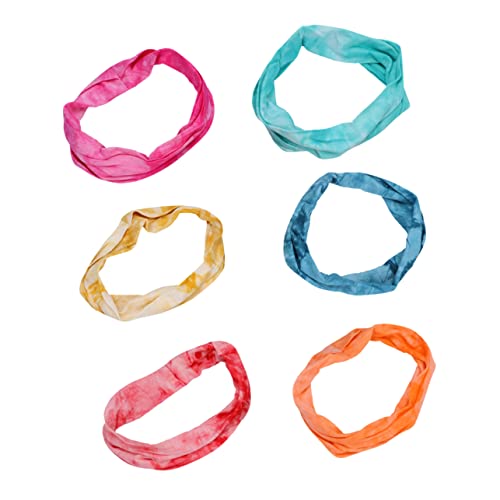 ibasenice 6 Stück Teiliges Sport Stirnband Atmungsaktive und Schweißabsorbierende Haarbänder für Yoga und Fitness Batik Designs von ibasenice