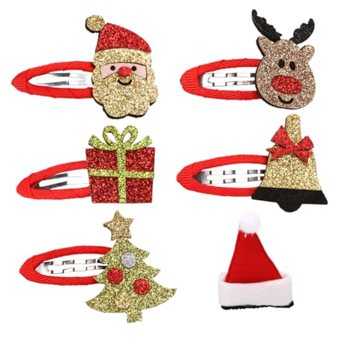 ibasenice 6St Pailletten-Haarspange weihnachtskopfschmuck für kleinkinder Weihnachtsstirnbänder für Mädchen Haarnadel Haarspangen Haarschmuck Kopfbedeckung für Mädchen Winter Ausgabekarte von ibasenice