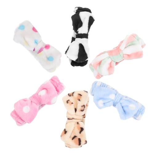 ibasenice 6stücke Kosmetische Haarband Für Dusche Mit Schleife Stirnband Für Frauen Wiederverwendbar Zum Schutz Gesichts Beim Waschen Und Baden von ibasenice