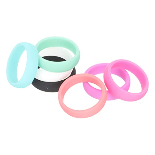 ibasenice 7 Stück Teiliges Damen Silikonring Flexible Reißfeste und Atmungsaktive Ringe in Farben Sportliche Bequeme Schmuckdeko ohne Ringmarken für Empfindliche Finger und Aktivitäten von ibasenice